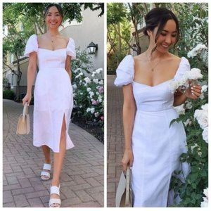 Banana Republic puffy sleeve linen dress